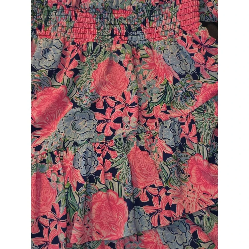 NWOT Lilly Pulitzer Cristiana Dress Oyster Bay Navy Always Be Blooming Size 8! - Picture 7 of 8